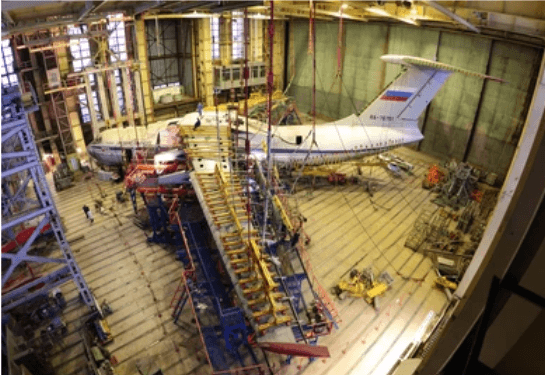 Fig 1- Static wing loading test being performed on an aircraft