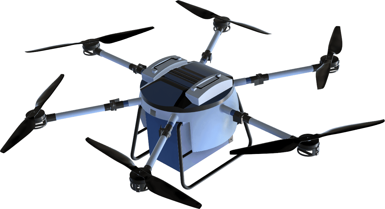 Maruthi 3.1 is a logistics drone integrated with DCIS(Drone cloud Intelligence System). logistics drone having payload capacity of 20 kg and endurance of 60 minutes and range of 40 km and maximum height of 3500 metres